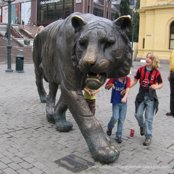 Large animal garden sculpture bronze tiger statue for sale